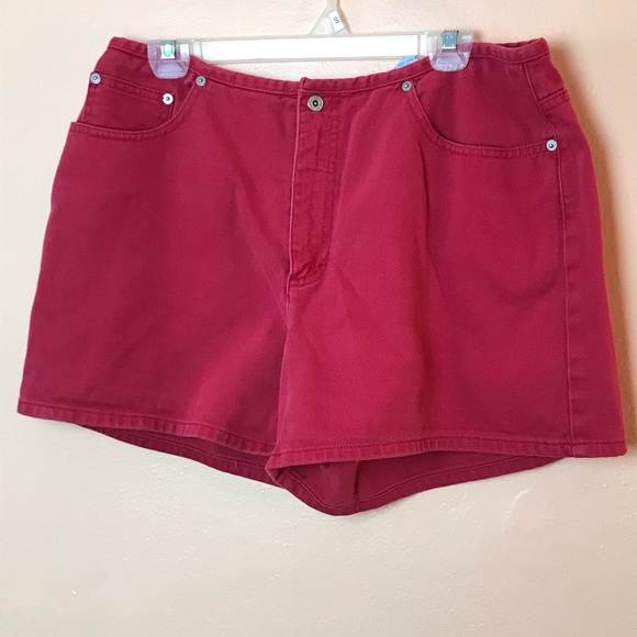 Plus size red denim shorts Clearance